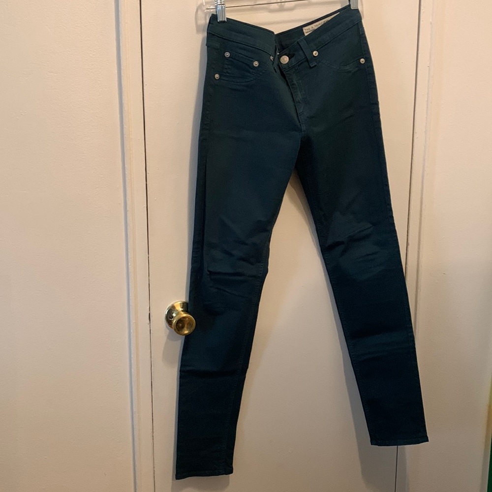 Rag & bone dark green skinny jeans